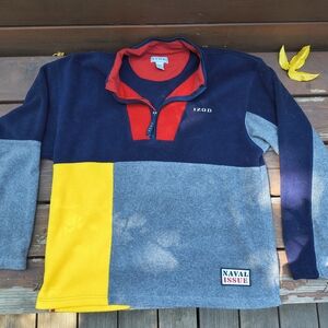 IZOD Men's Colorblock Sweater - Navy, Gray, Yellow